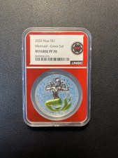 2026 Niue Silver 1 Mermaid Green Tail - NGC Reverse Proof PF70 1 of ONLY 224 