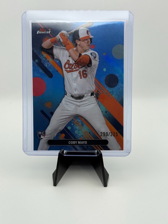 2025 Topps Finest - Common Coby Mayo #26 Sky Blue Refractor /325 (RC)