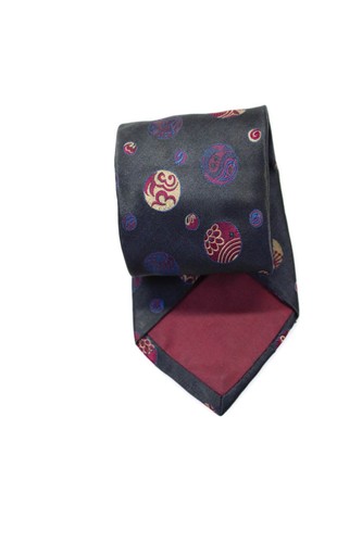 Guy Laroche Mens Silk Geometric Print Wrapped Classic Tie Black Size One Size - Picture 2 of 7