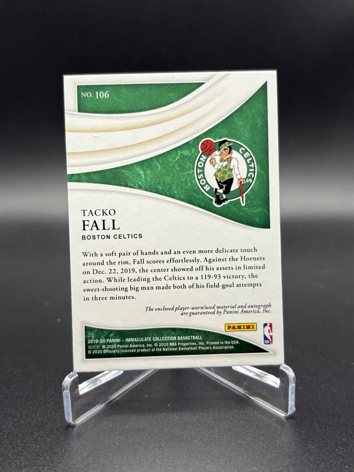 2019-20 Immaculate Collection Tacko Fall RC Patch Rookie Auto /99 #106 - Image 2 of 2