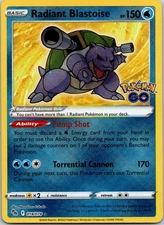 Holo Foil Radiant Blastoise 018/078 Radiant Rare Pokemon GO