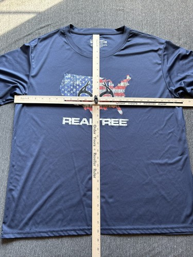 RealTree Blue Dri-Fit Shirt United States American Flag Size 2XL Staghorn Creek - Picture 3 of 5
