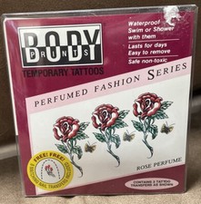 BODY PRINTS ROSE TEMPORARY TATTOOS  MATCHING NAIL TRANSFERS