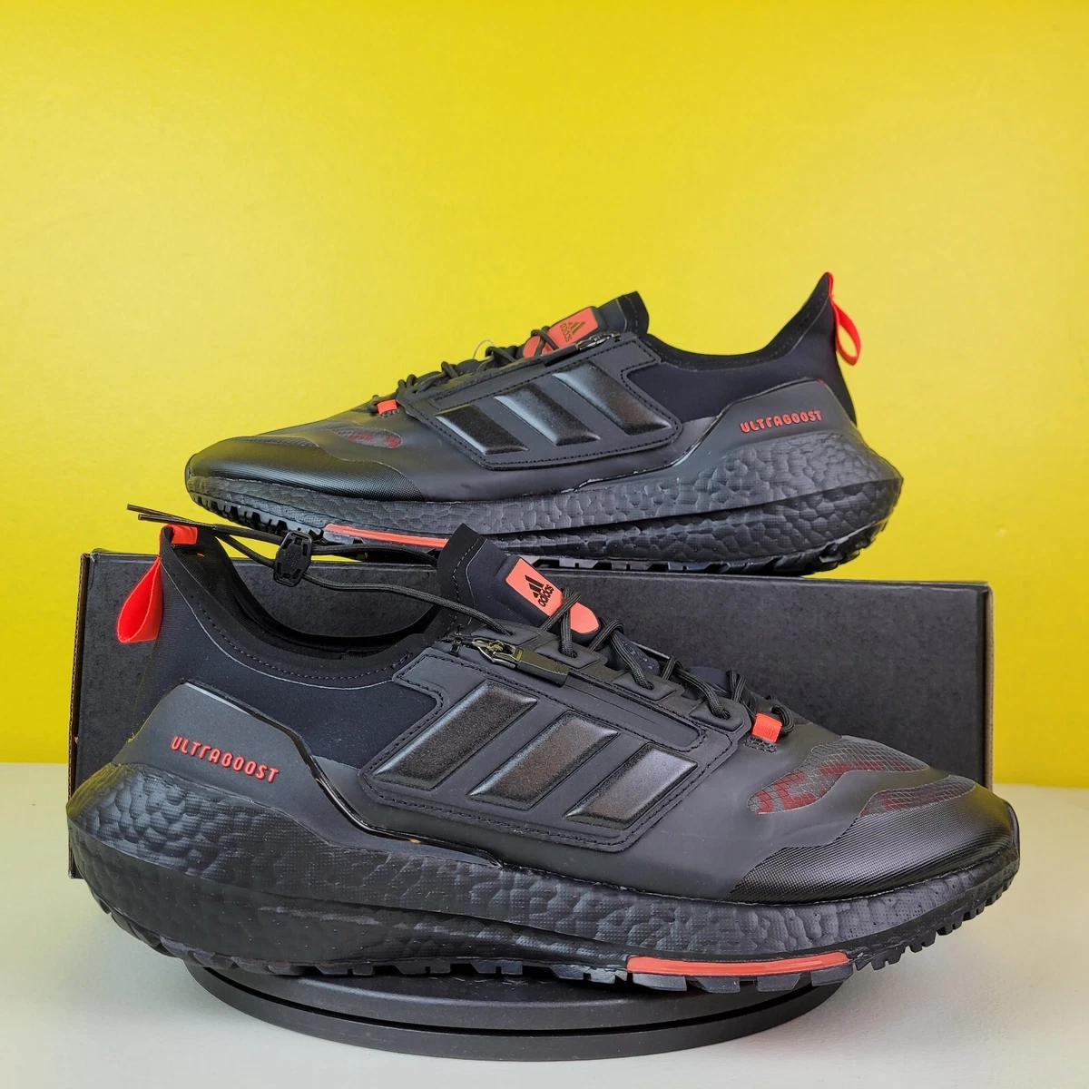 Adidas Ultraboost 21 GTX Menu0026#039;s Athletic Black Red Running Sneaker Shoe  Trainers | eBay
