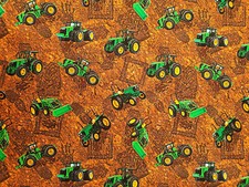 Tractor Digger fabric UK fat quarter 18" x 22" approx 100% cotton material Dirt
