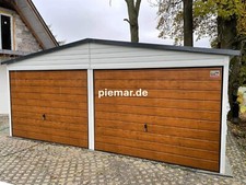 Doppelgarage 6x6x2,65m Satteldach Horizontalpanel Blechgarage Schuppe | 29747*