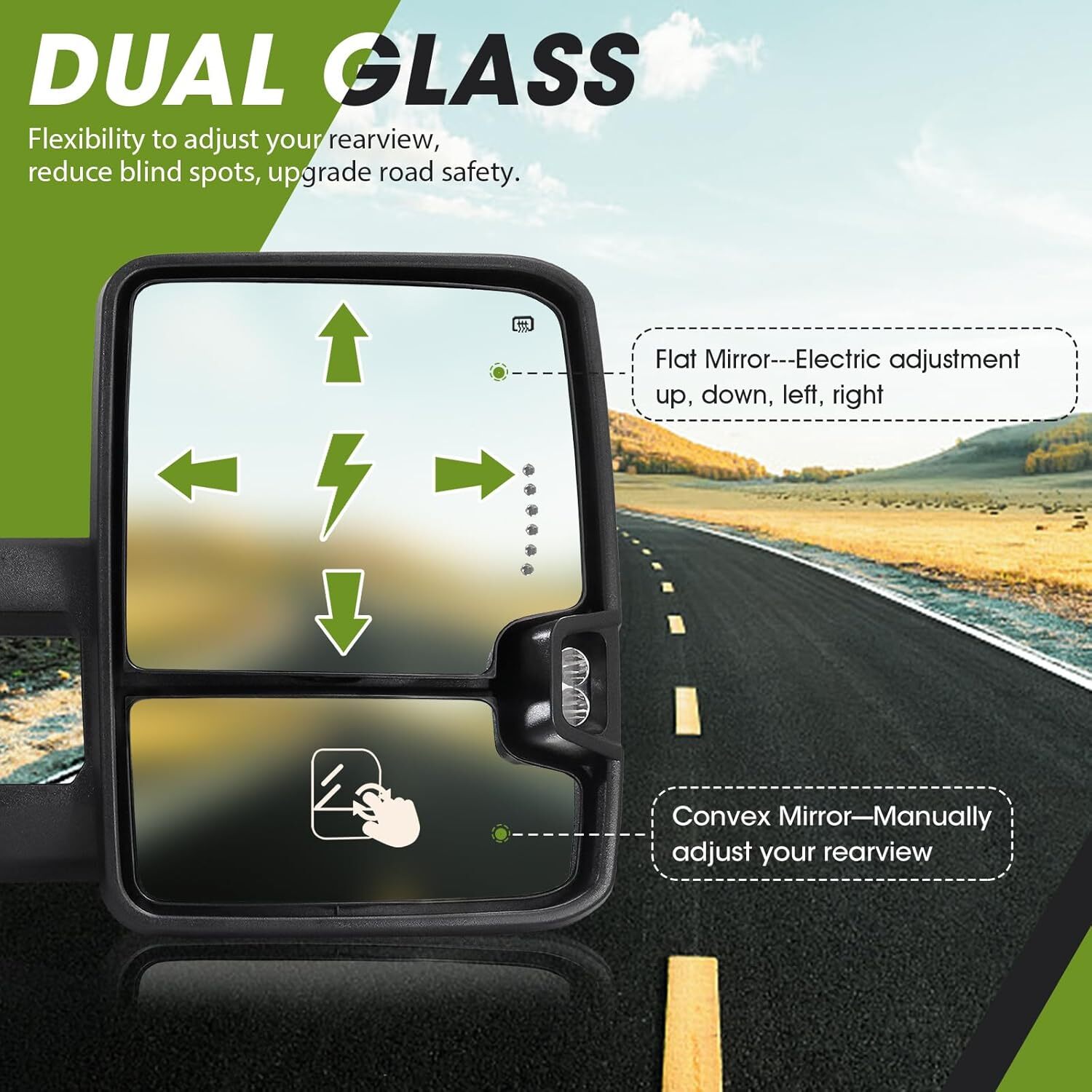 Switchback Power Fold Tow Mirrors White Painted For 2014-2019 Silverado Sierra