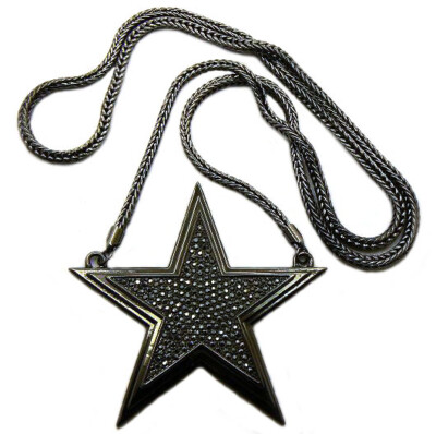 LARGE 3D STAR PENDANT WITH 36'' 4mm FRANCO CHAIN