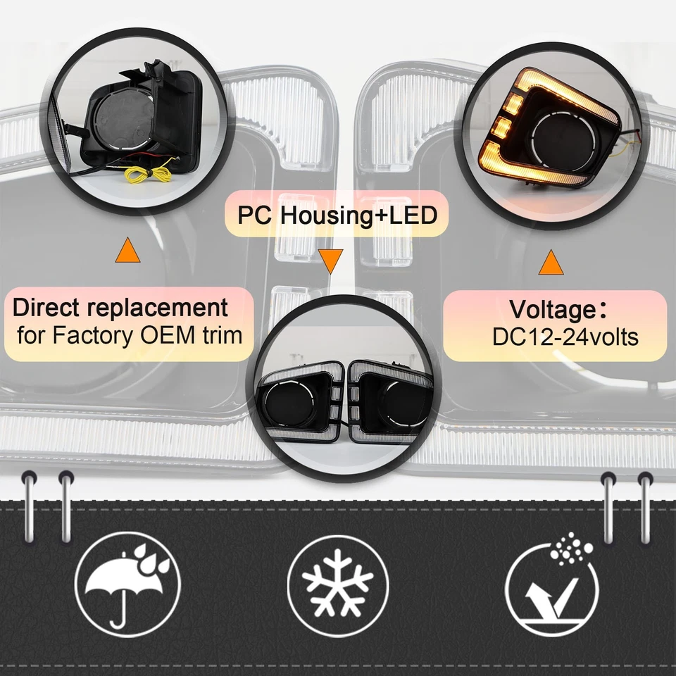 Luz de circulación diurna LED intermitente antiniebla delantera para Toyota Tundra 2014-2021 Foto 2 de 4