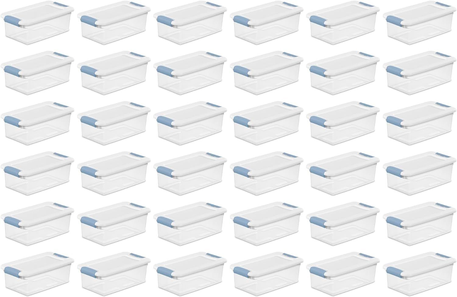 6 Qt Latching Storage Box, Stackable Bin with Latch Lid, Organize Linens, Towels