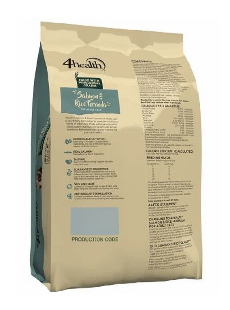 4health w Wholesome Grains 9821 Adult Salmon Rice Formula 5 lb