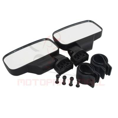 UTV Side & Rear View Mirror Set - 2" Clamp-On For Polaris RZR, Yamaha, Honda & More (Fits 1.75" Roll Cages)