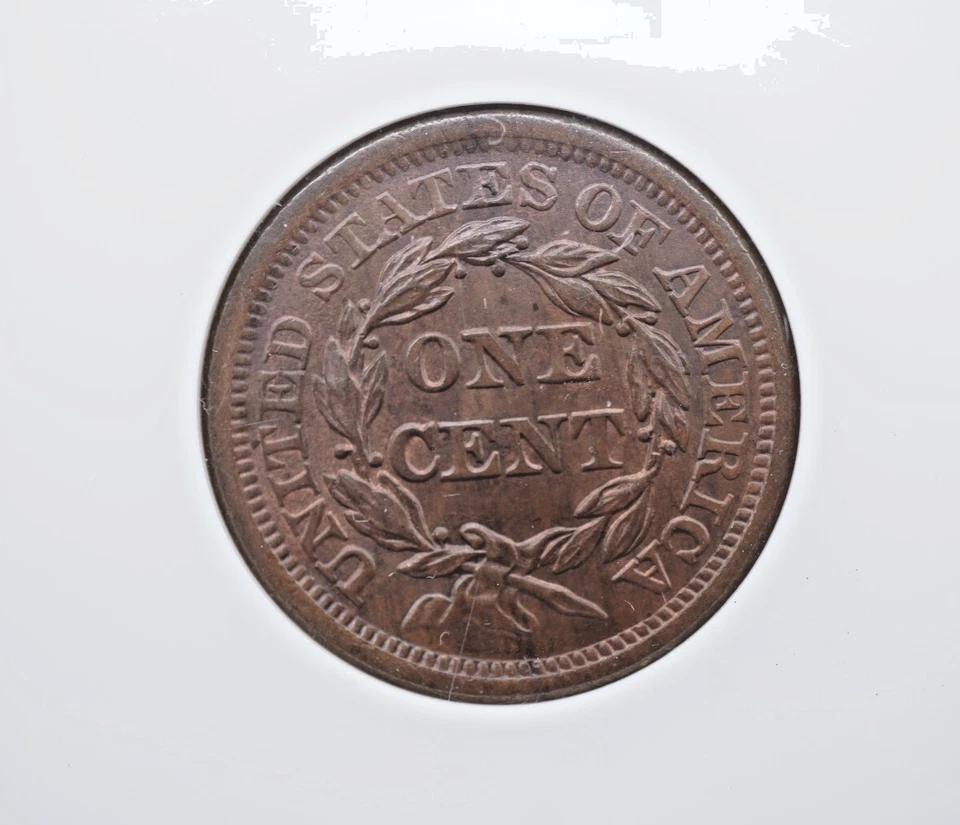 1855 Braided Hair Large 1c One Cent NGC & CAC MS 65 BN - U930 - Image 4 of 4