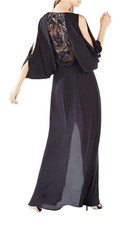 BCBG Rayah Sequin Embroidered Draped Gown Size 0 NWT