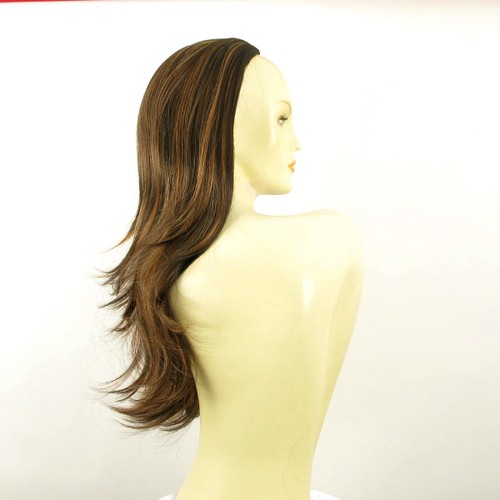 DT Half wig HairPiece extensions chocolate clear poly mesh copper 24.4 :13/627c - Picture 6 of 7