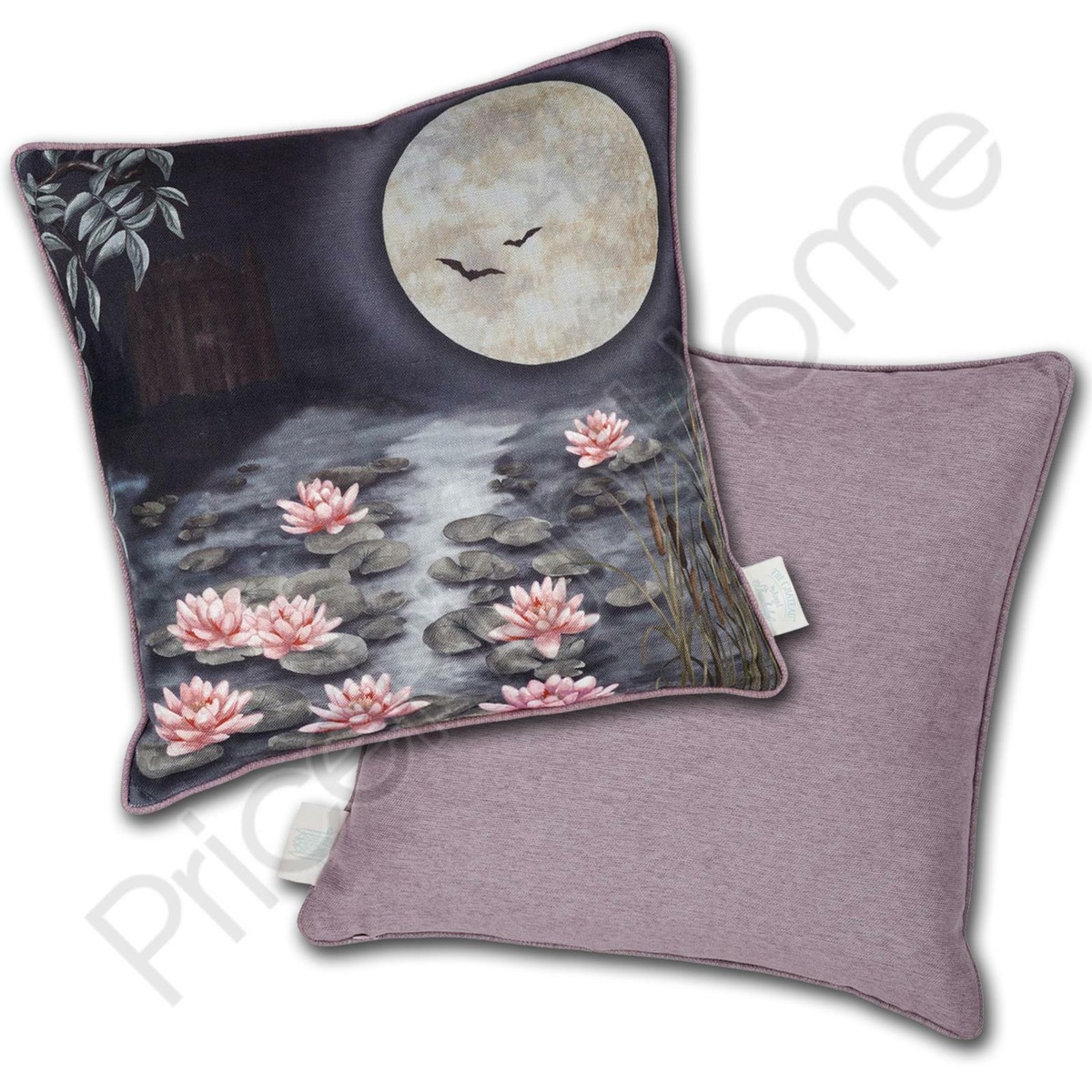 The Chateau Cushion Moonlight Water Lily Flower Pond Dusk by The Chateau Cushion Moonlight Water Lily Flower Pond Dusk by