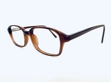 VTG ROMCO 4-5-1/2 Lucite Brown Rectangle Frame Glasses 48 18 135