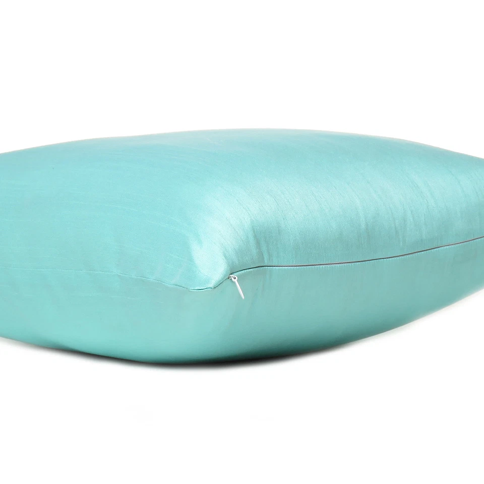 Cover Solid Color Sofa Pillow Case Cushion Square Home Decor Soft Sea Green 18" - Image 2 of 4