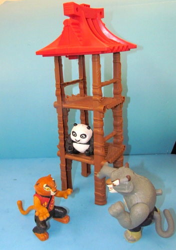2008 Kung Fu Panda McDonalds Happy Meal Toy Figures and building