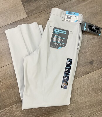 Savane Mens Dress Pants 30x30 Slacks Stretch Expandable Waist