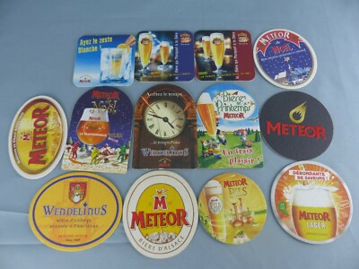 Lot of 13 Different METEOR Beer Beer Mats Bierviltje Bierdeckel E41