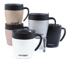 Ezprogear 11 oz Double Wall Stainless Steel Insulated Coffee Mug w/Slider Lid