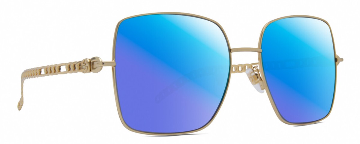 Gucci GG0724S Womens Square Designer Polarized Sunglasses Gold