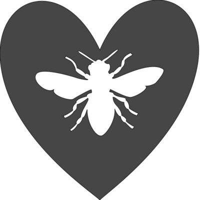 BIENENHERZ SCHABLONE - WIEDERVERWENDBAR 7 X 7 ZOLL