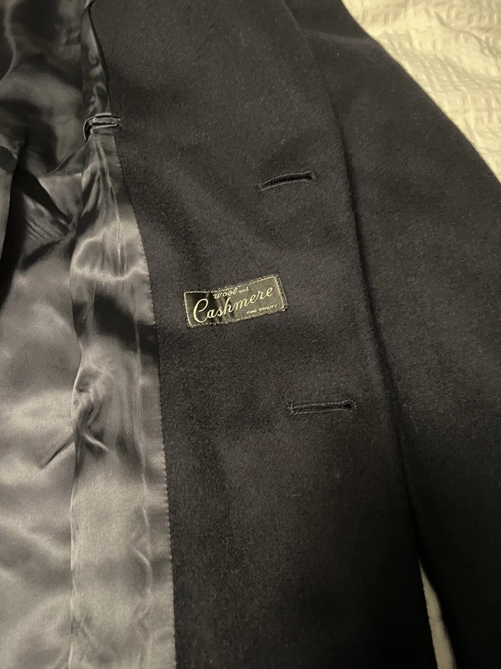 J.G. Abrigo Largo Chappel Hecho en Gran Bretaña Lana y Cachemira Muy Bonito L42 Foto 3 de 4