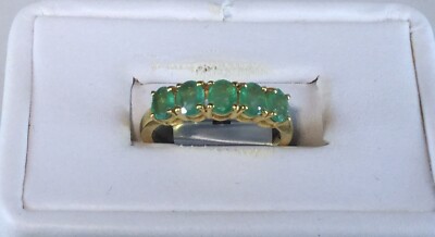 Größe 6 Sambischer Smaragd Gold Vermeil Ring 1,15 kt