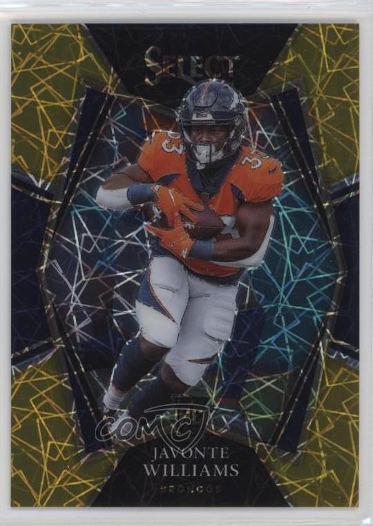 2021 Panini Select Premier Level Gold Prizm /10 Javonte Williams #157 Rookie RC