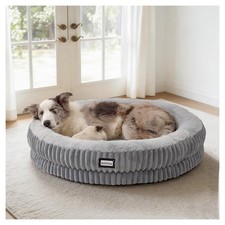 BALANCE Donut Dog Bed, 36 Inches Round Bed 36.0"L x 36.0"W x 7.5"Th, Grey