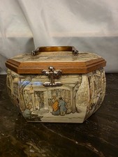 Vintage Anton Pieck Wooden Octagon Decoupage Box/Purse