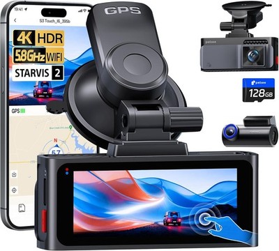 S3 Touch 4K Dash Cam Front and Rear, STARVIS 2 Sensor, STARLIT  Full Color Night