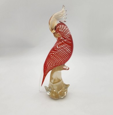 Vintage Murano COCKATOO Italian ART Glass Bird MADE IN ITALY 14.5 