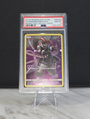 2019 PM SM Black Star Promo Full Art #SM228 Armored Mewtwo PSA 8 NM-MT