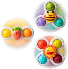 3PCS Suction Cup Spinner Toys for 1-2 Year Old Boys Spinning Sensory...