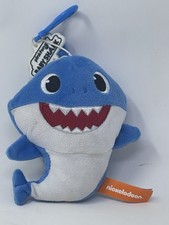 Nickelodeon Baby Shark Plush Clip-On Zipper Pouch Blue/White 6 in Shark