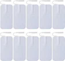 10 Pieces Large Electrode Pads - Premium Reusable TENS Unit with...