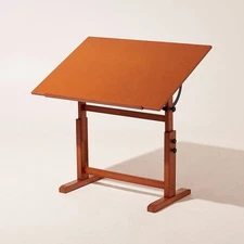 MEEDEN Extra Large Wood Drafting Table, Light Walnut SKU: AFD-6008-YPS
