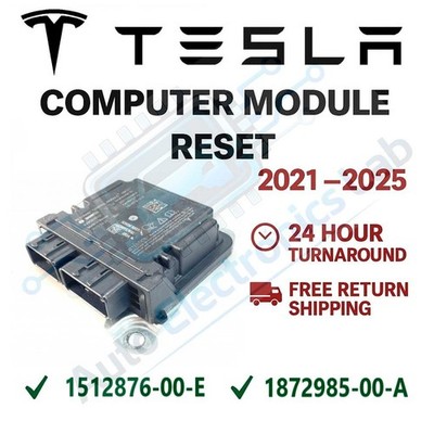 2021-2025 Tesla Y 3 1512876-00-E  SRS Module Reset Crash Data Service Mail-in