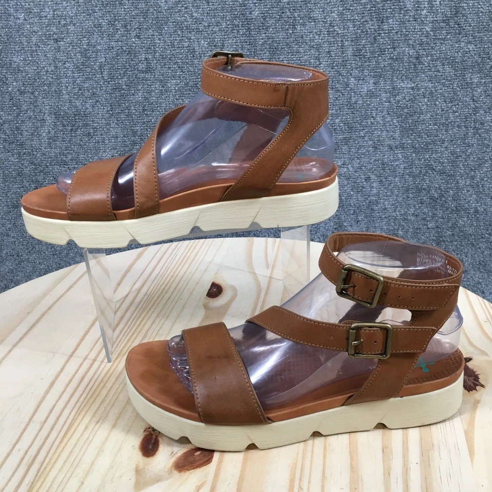 Baretraps Sandals Womens 8 M Hollyann Casual Platform Buckle Ankle Strappy Brown - Image 2 of 4
