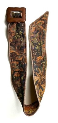 Leather Shop Brocade Fabric Woman's Belt - 33 in. long (M)