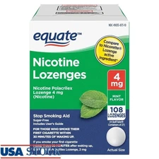 Nicotine Polacrilex Lozenges 4mg Mint Flavor Smoking Cessation Aid 108 Count New