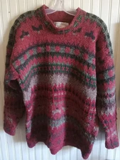 Siochain Handloomed 100% Wool Irish Sweater – Vintage Knit, Size XL