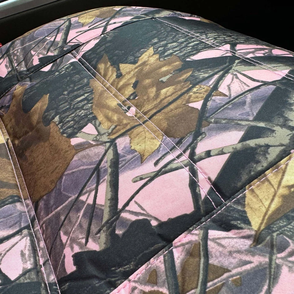 Funda de asiento delantera duradera rosa camuflaje lona para KIA Sephia Foto 3 de 4