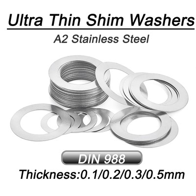 #ad 0.1 0.2 0.3 0.5mm Thick Shim Washers High Quality Steel DIN 988 Stainless Steels $5.19