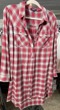 Madewell Red Plaid Flannel Shirt Dress Buttons Pockets Size Medium