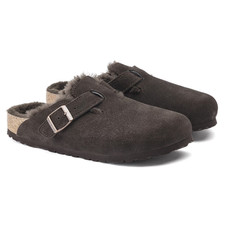 Birkenstock Boston Shearling Mocha Suede Clogs Women's shoes slippers EU37-40