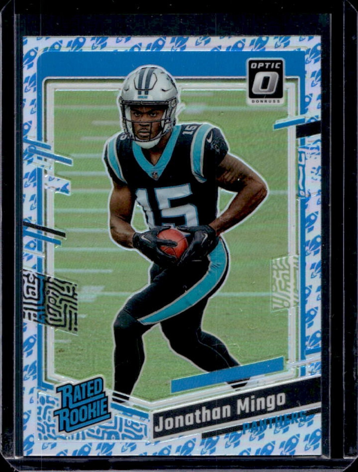 2023 Donruss Optic Jonathan Mingo Rocket Prizm Rated Rookie #215 Panthers